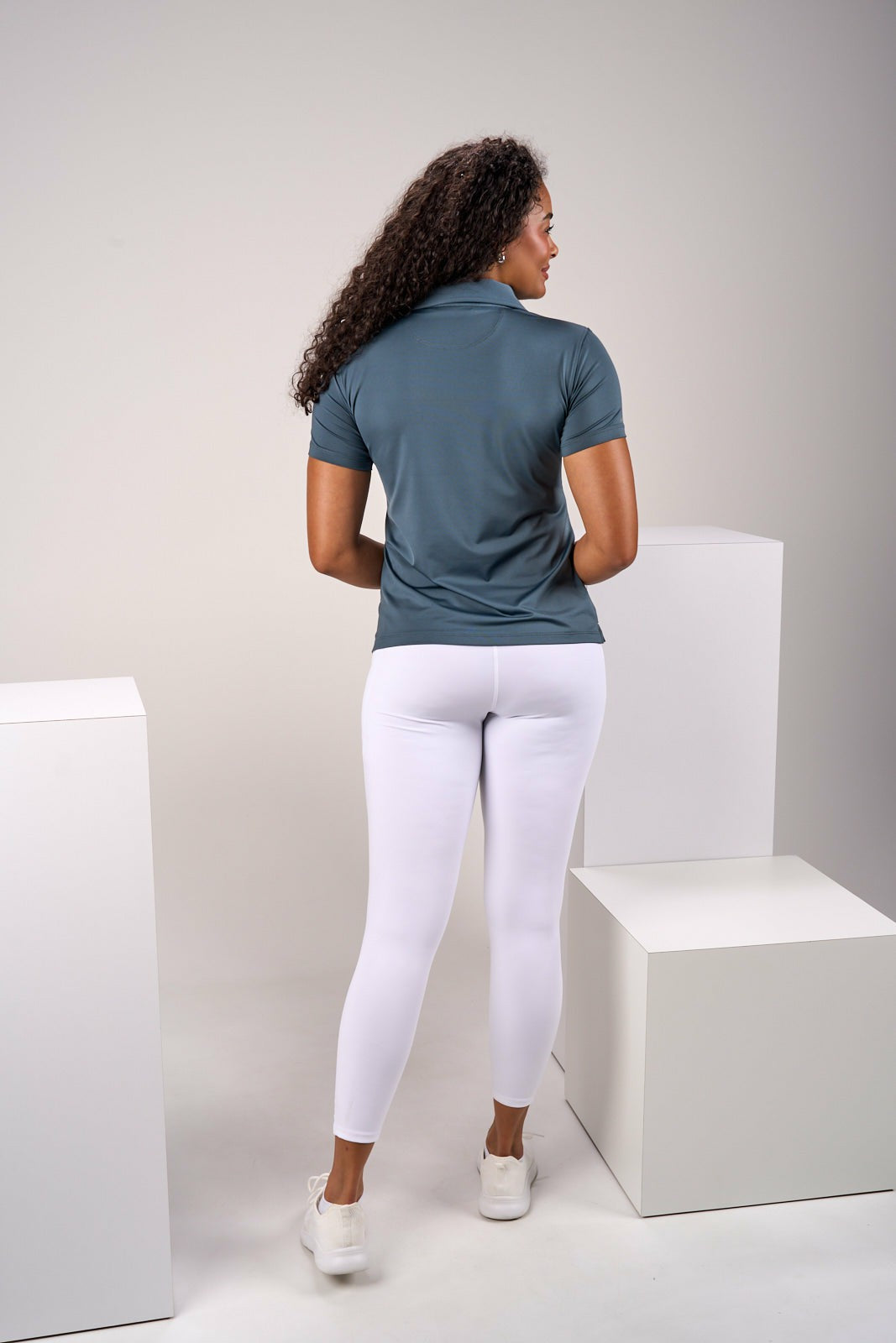 Fitted Women's Dark Grey Polo for Golf or Business