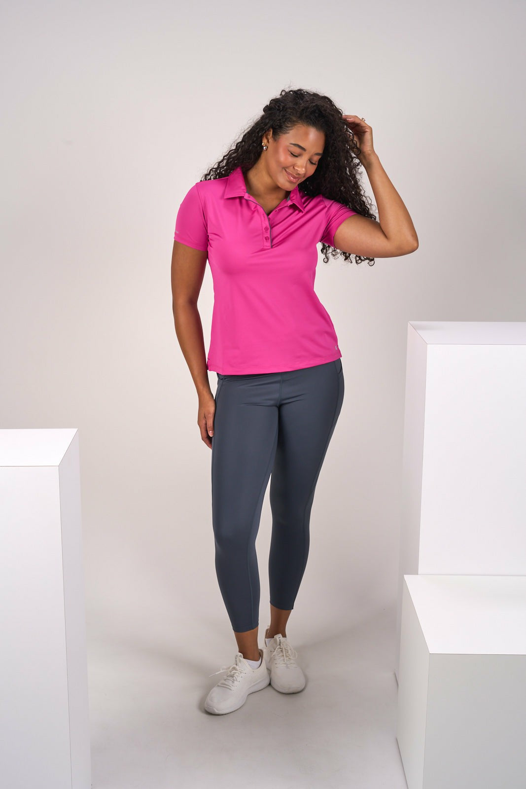 Fitted Women's Pink Polo for Golf or Business