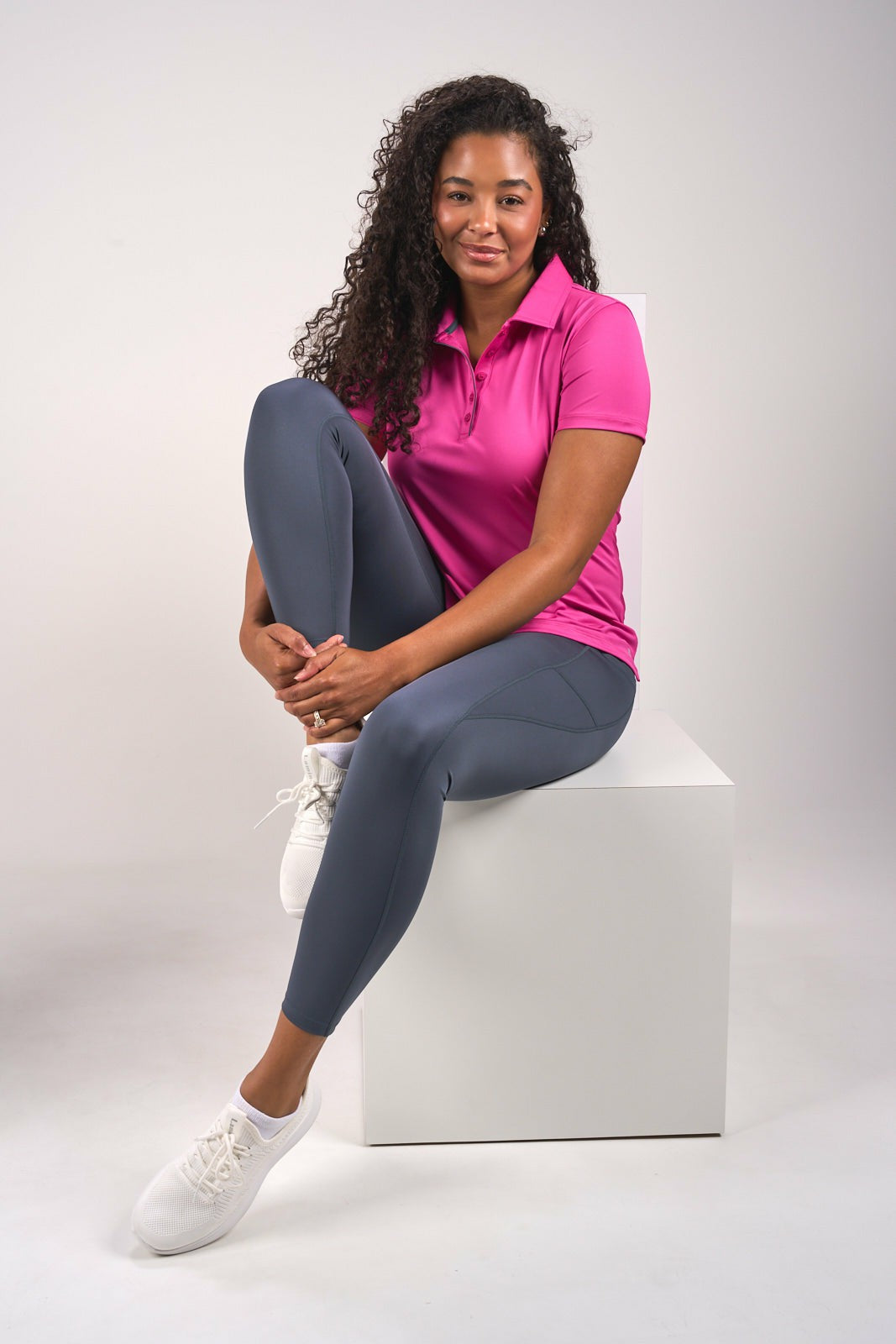 Fitted Women's Pink Polo for Golf or Business