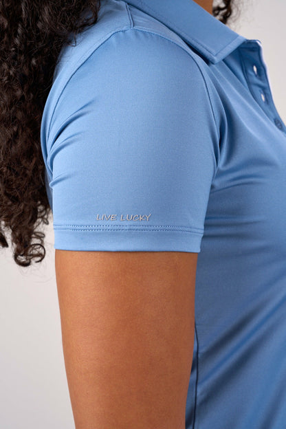 Fitted Women's Blue Polo for Golf or Business