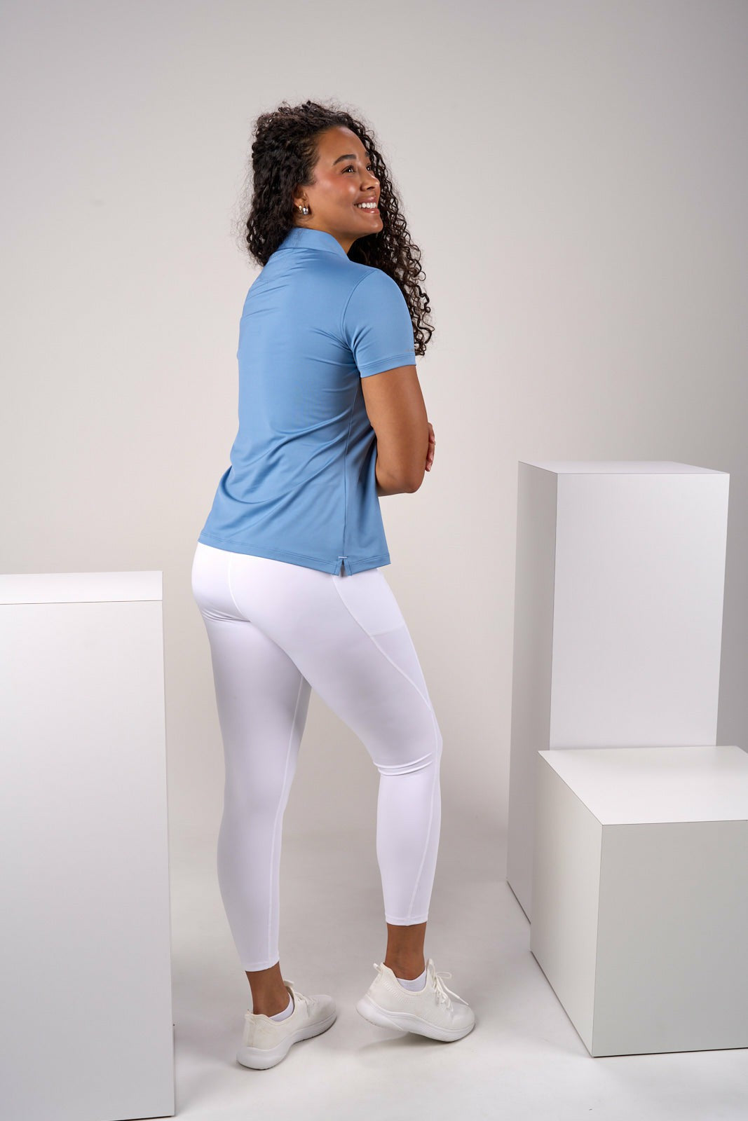 Fitted Women's Blue Polo for Golf or Business