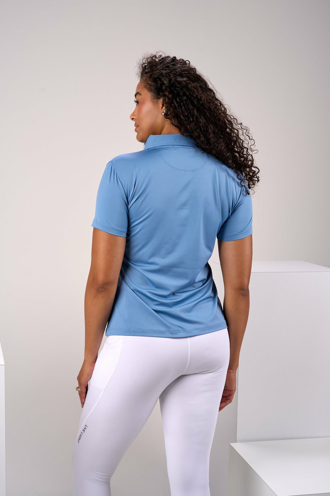 Fitted Women's Blue Polo for Golf or Business