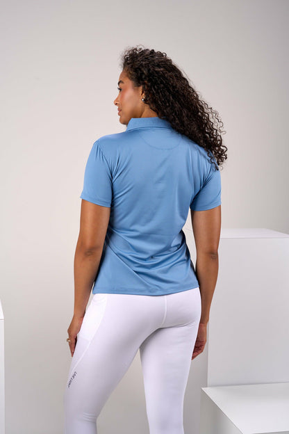Fitted Women's Blue Polo for Golf or Business