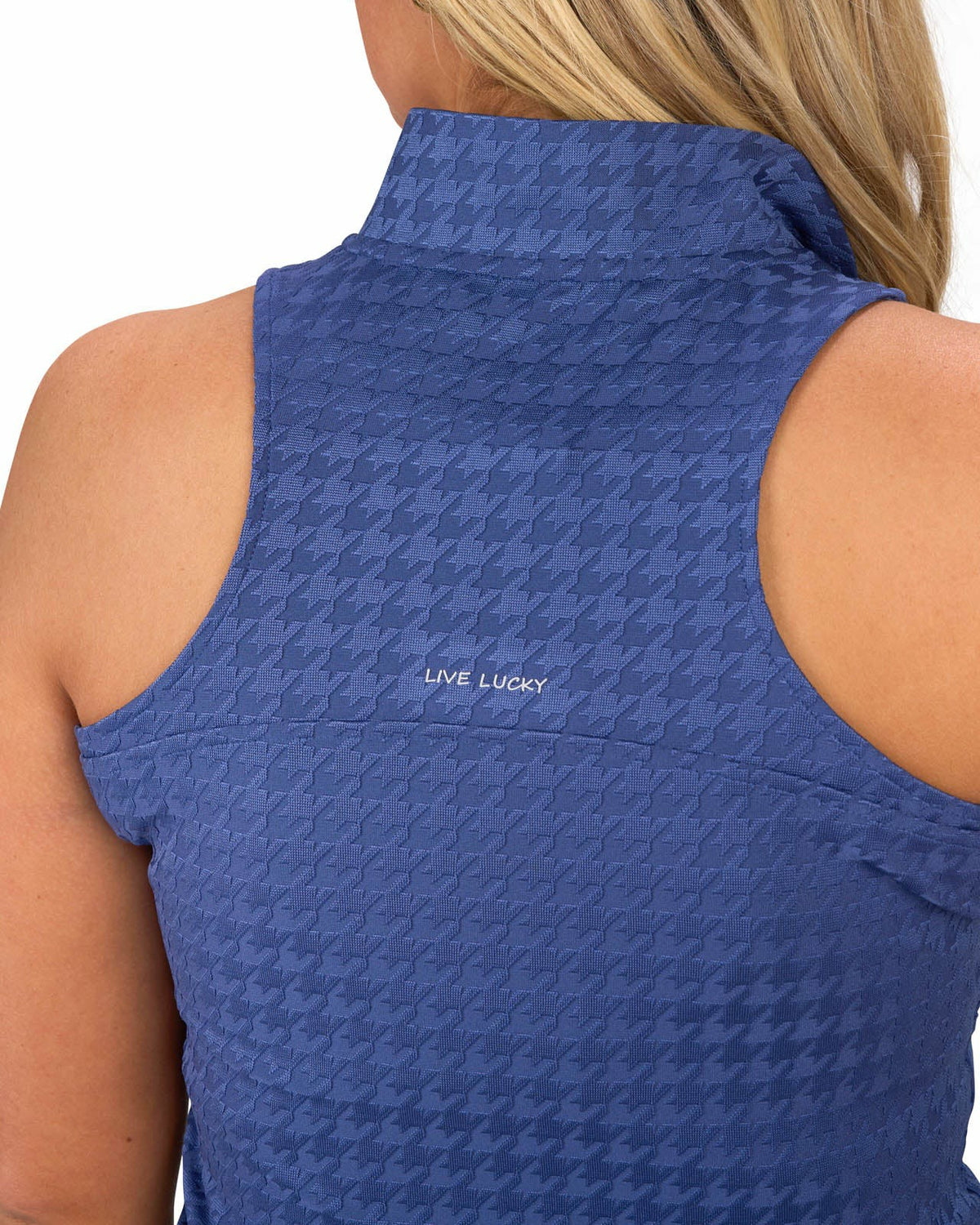 Women's Herringbone Jacquard Navy Blue Tennis Tank