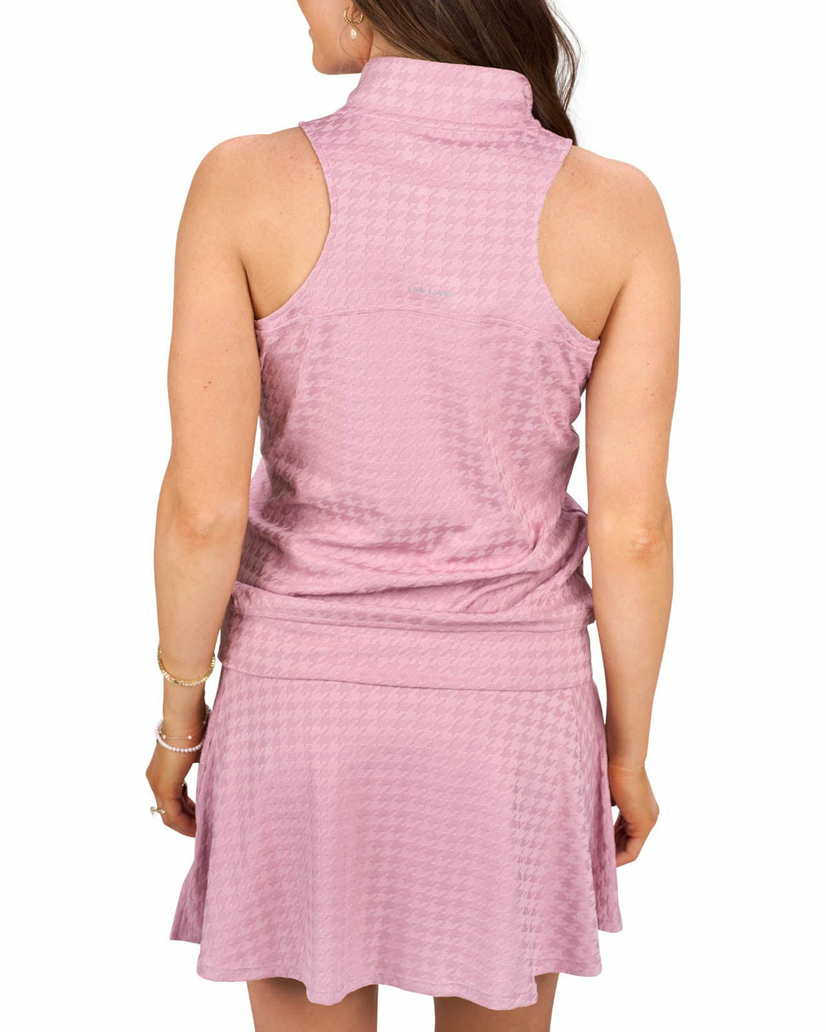Women's Herringbone Jacquard Pink Tennis Tank