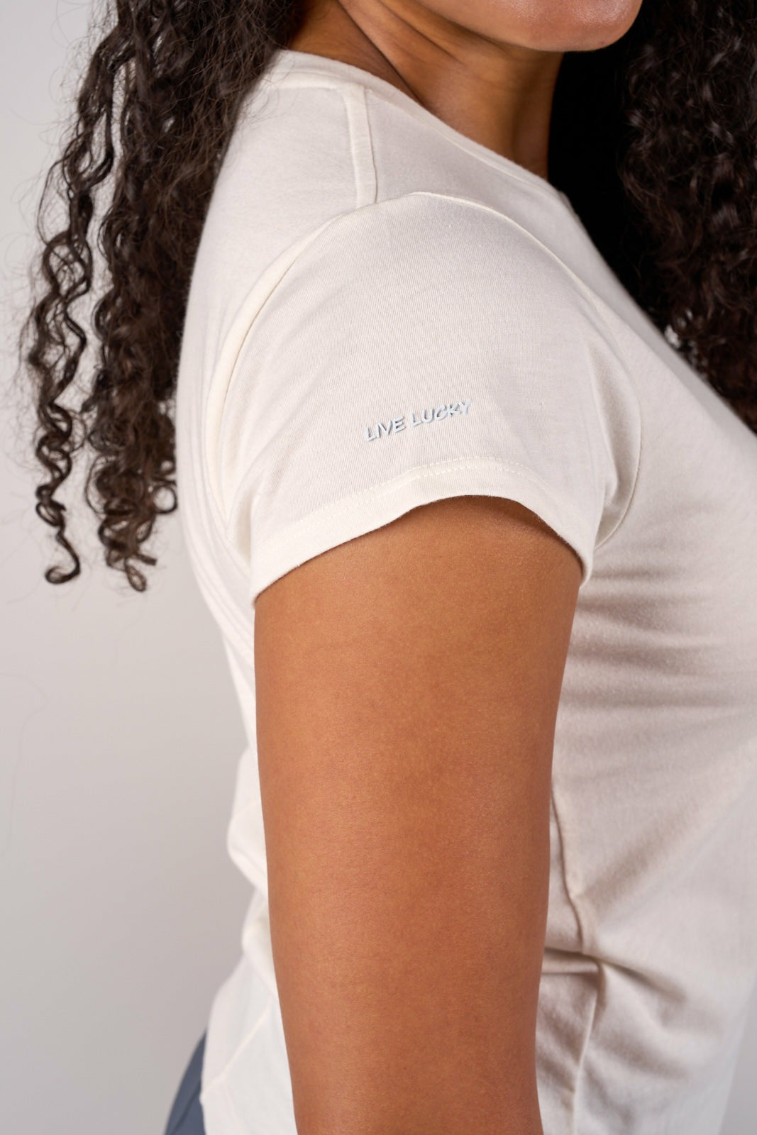 Women's Soft Cream Athletic T-Shirt with Stretch