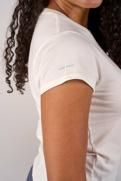 Women's Soft Cream Athletic T-Shirt with Stretch