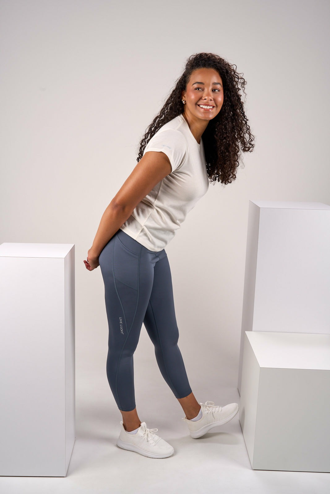 Women's Soft Cream Athletic T-Shirt with Stretch