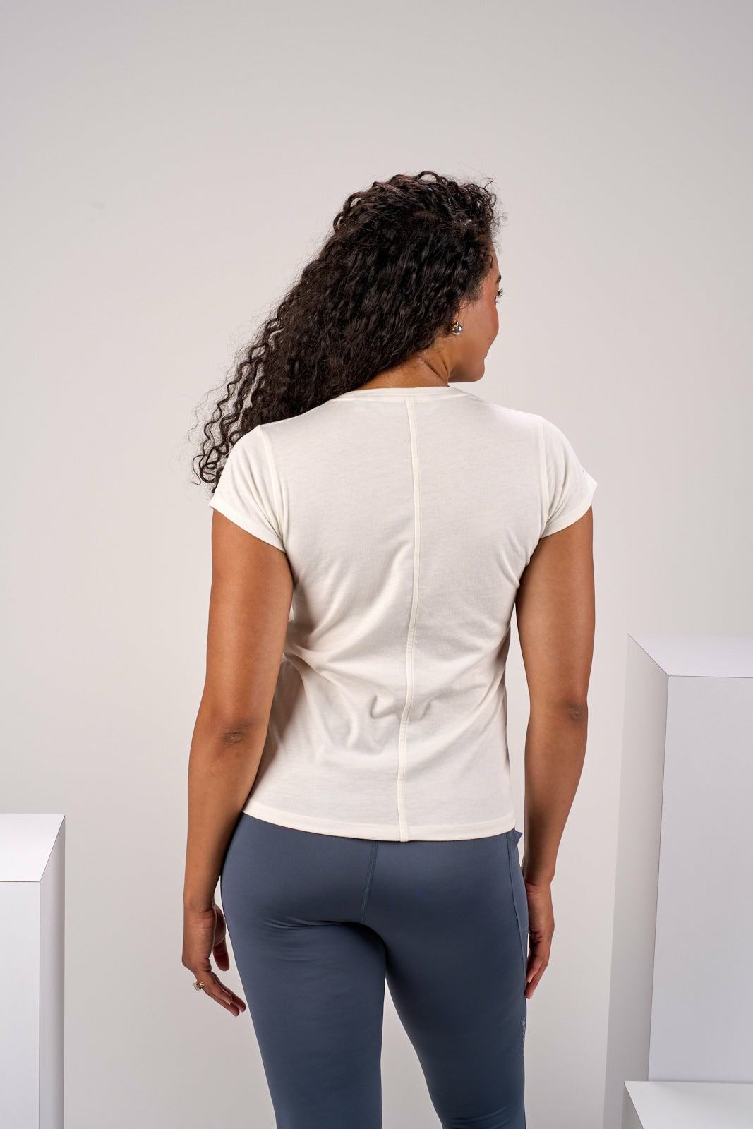 Women's Soft Cream Athletic T-Shirt with Stretch