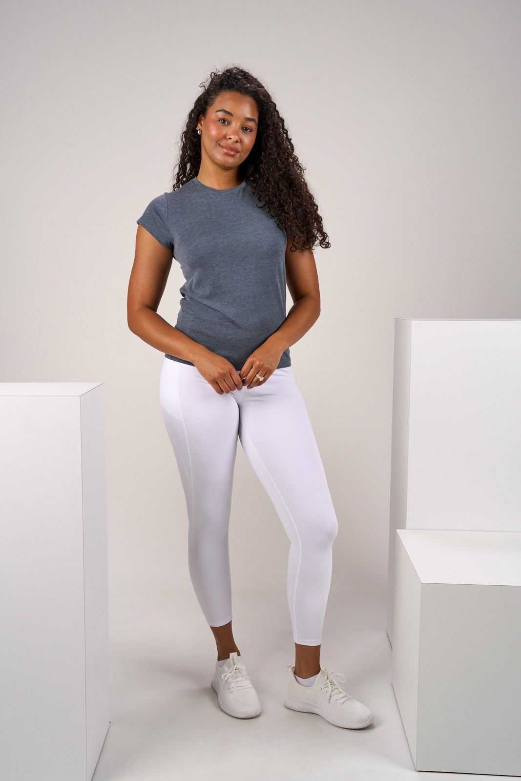 Women's Soft Dark Grey Athletic T-Shirt with Stretch