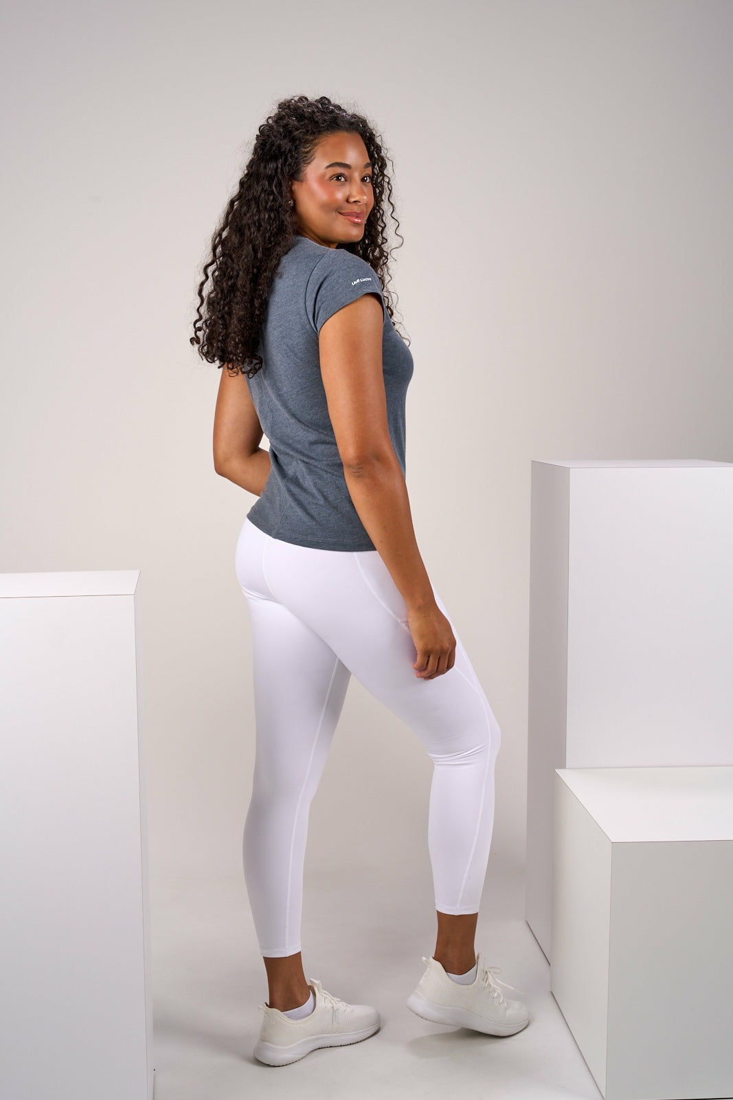 Women's Soft Dark Grey Athletic T-Shirt with Stretch