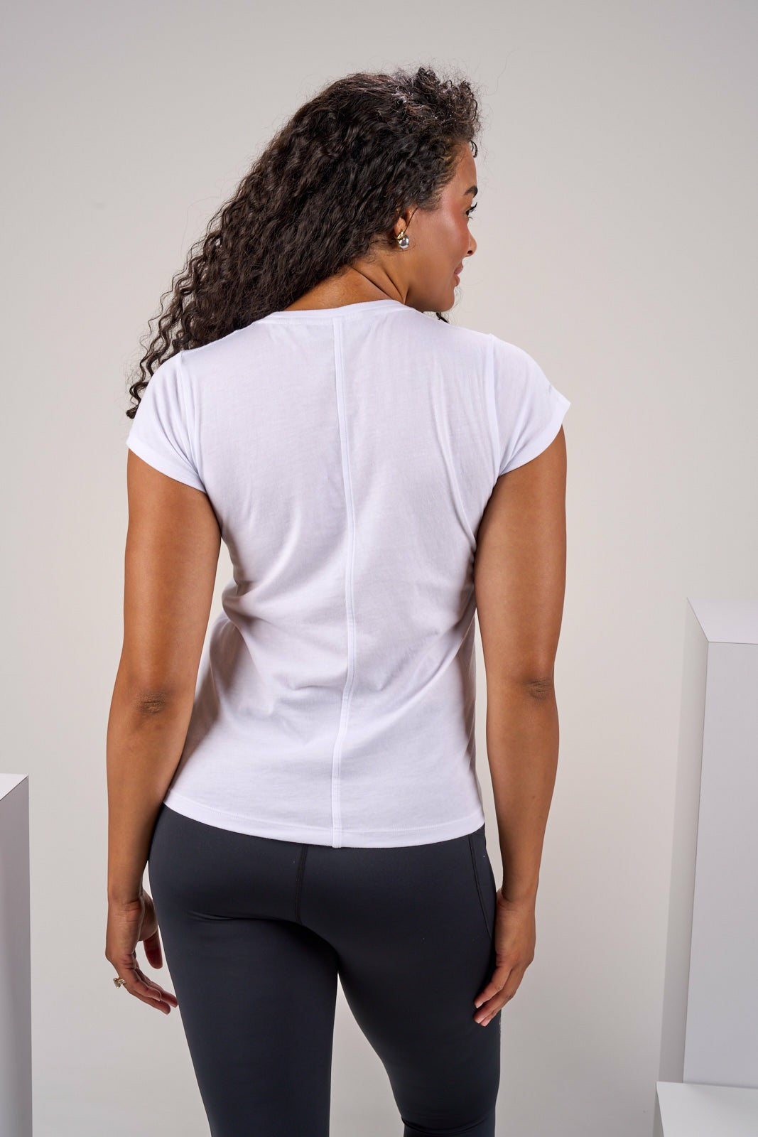 Women's Soft White Athletic T-Shirt with Stretch