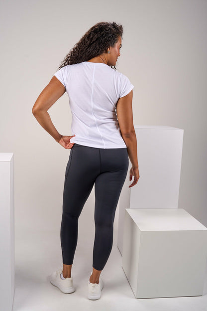 Women's Soft White Athletic T-Shirt with Stretch