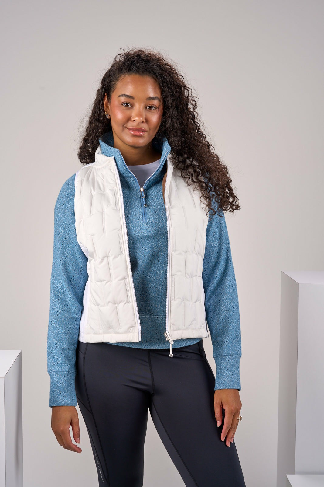 Women's Warm and Comfortable White Puffer Vest
