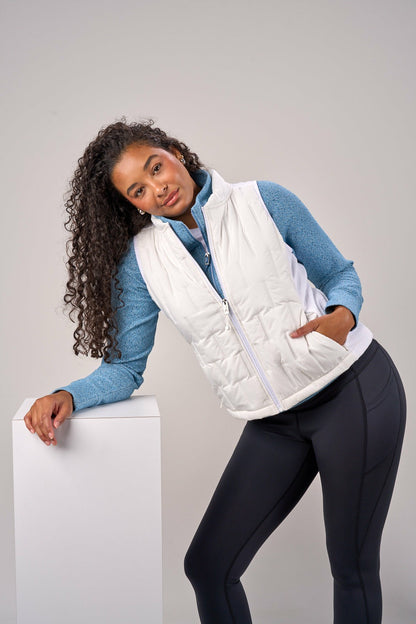 Women's Warm and Comfortable White Puffer Vest