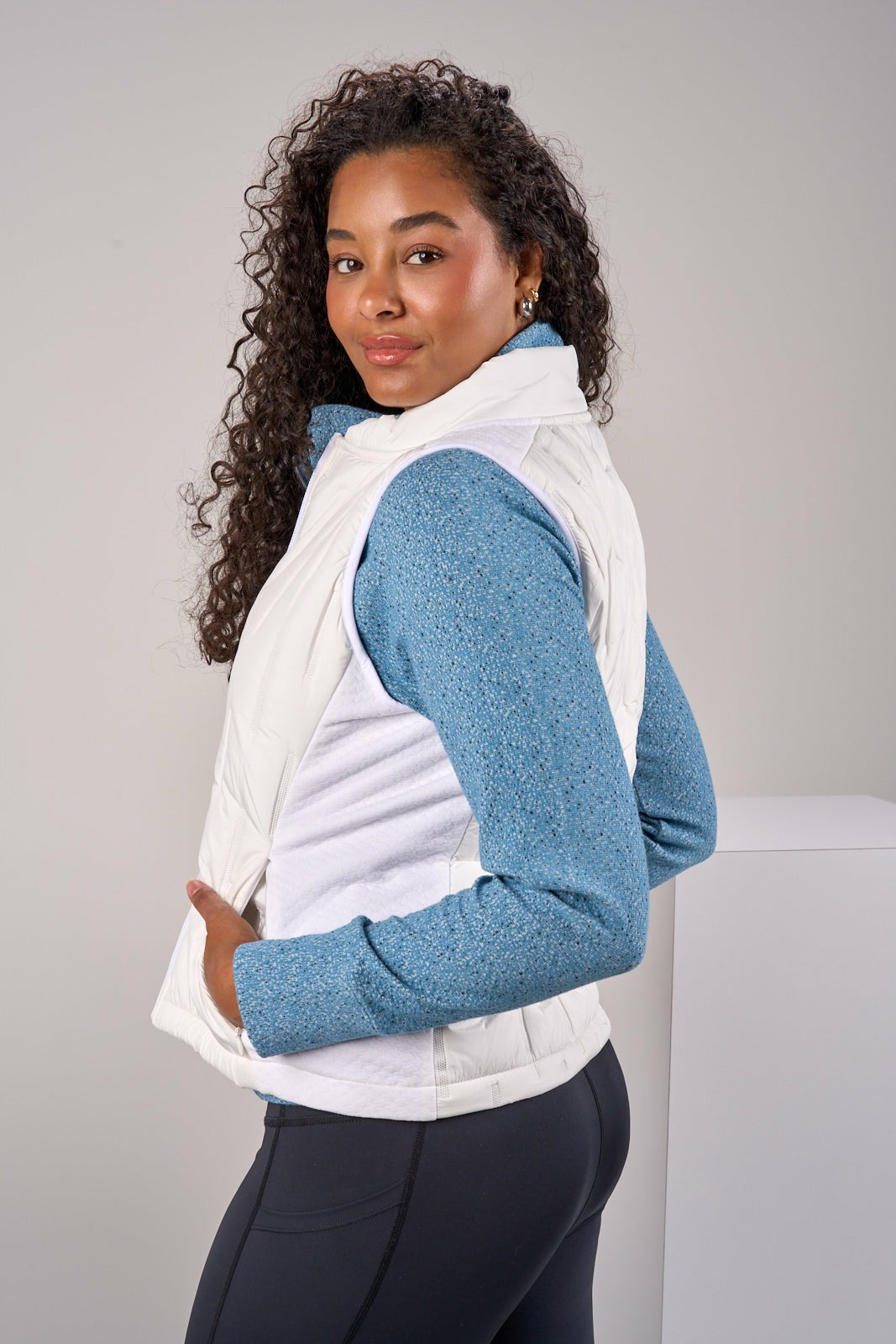 Women's Warm and Comfortable White Puffer Vest
