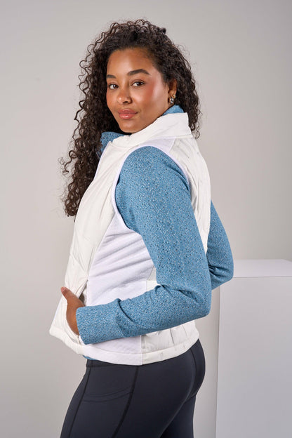 Women's Warm and Comfortable White Puffer Vest