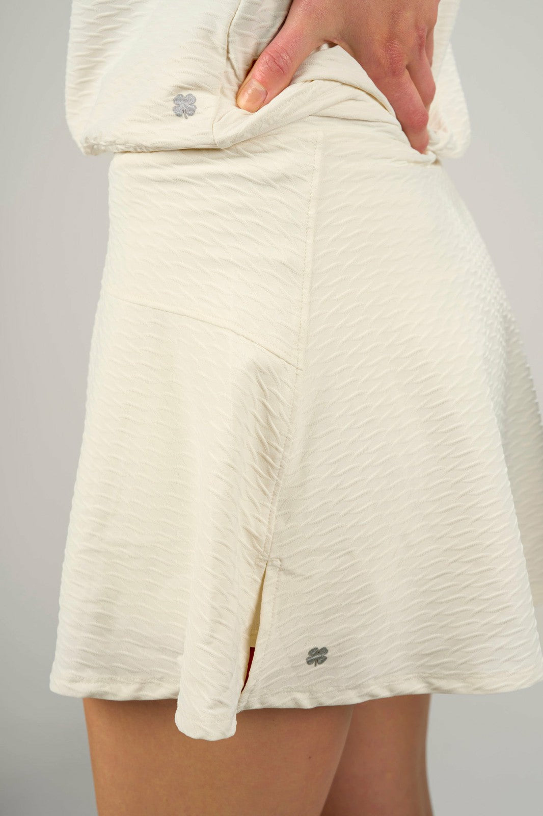 Women's Textured Cream Skort for Golf or Tennis