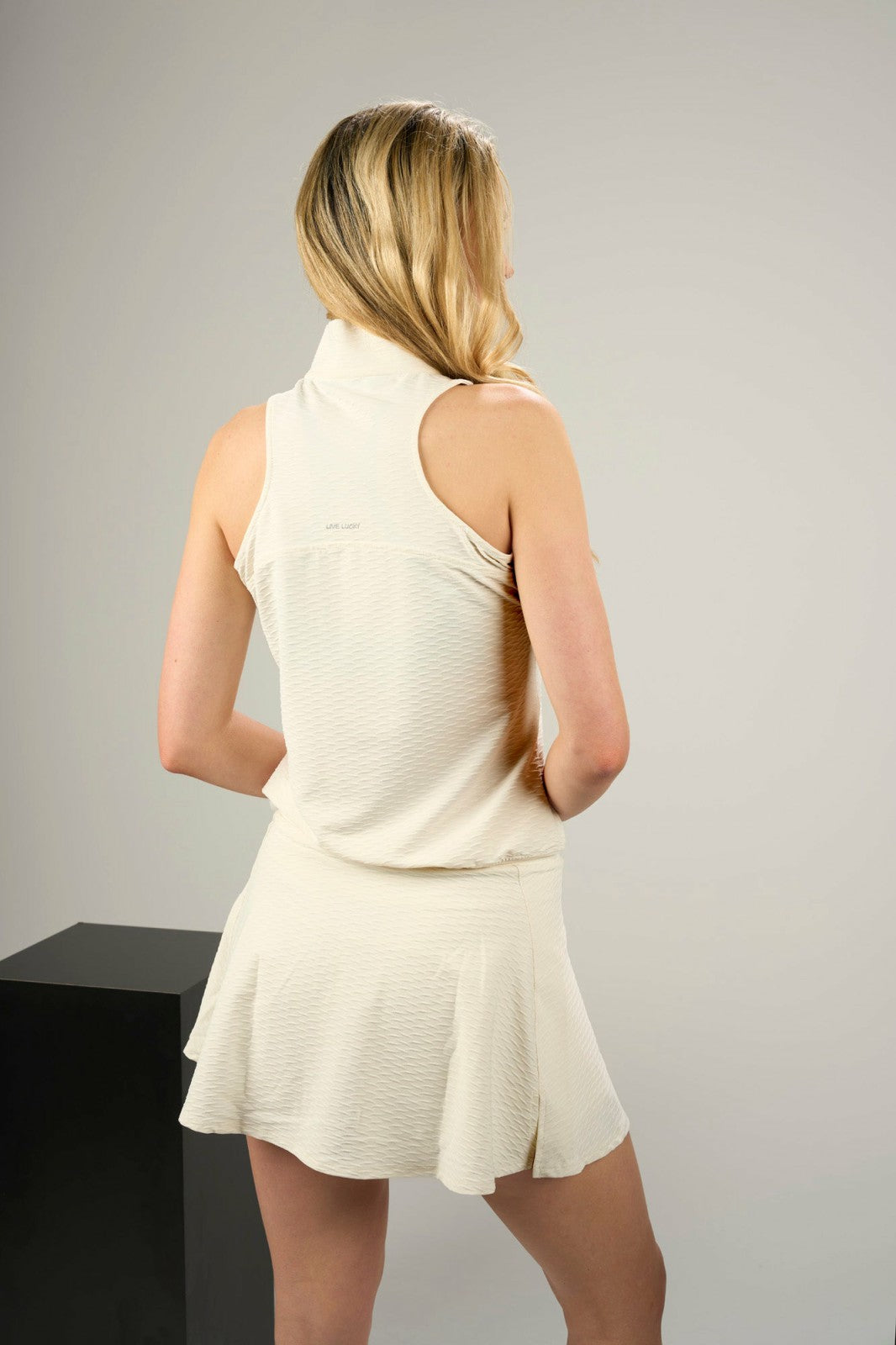 Women's Textured Cream Skort for Golf or Tennis