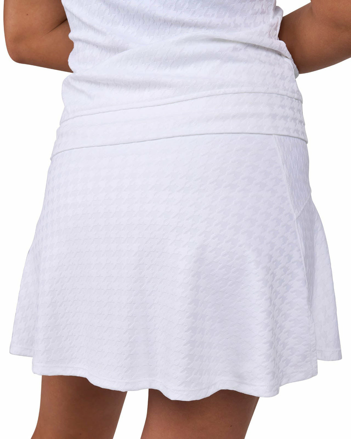 Women's Herringbone Jacquard White Tennis Skirt