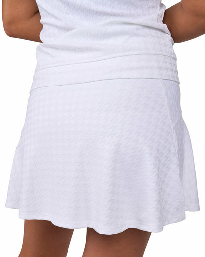 Women's Herringbone Jacquard White Tennis Skirt