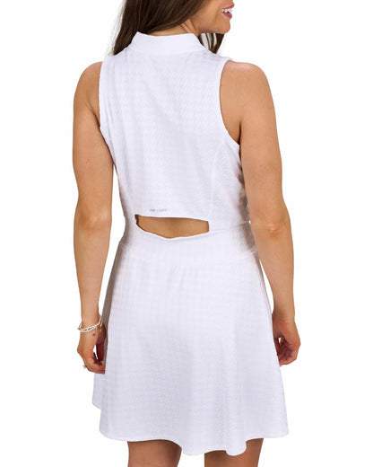 Women's Herringbone Jacquard White Tennis Dress
