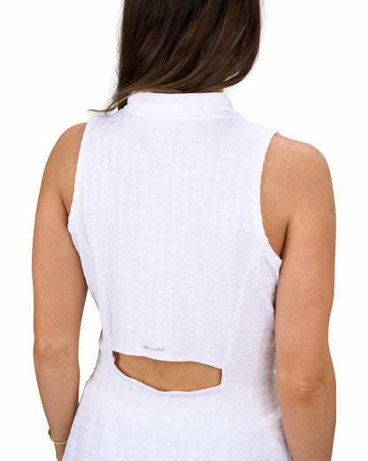 Women's Herringbone Jacquard White Tennis Dress