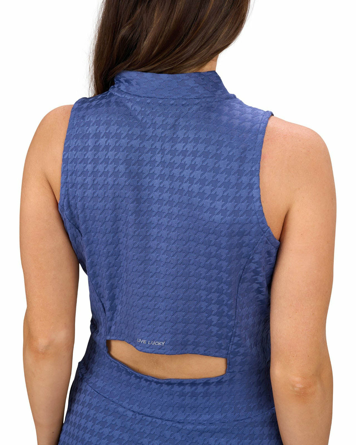 Women's Herringbone Jacquard Navy Blue Tennis Dress