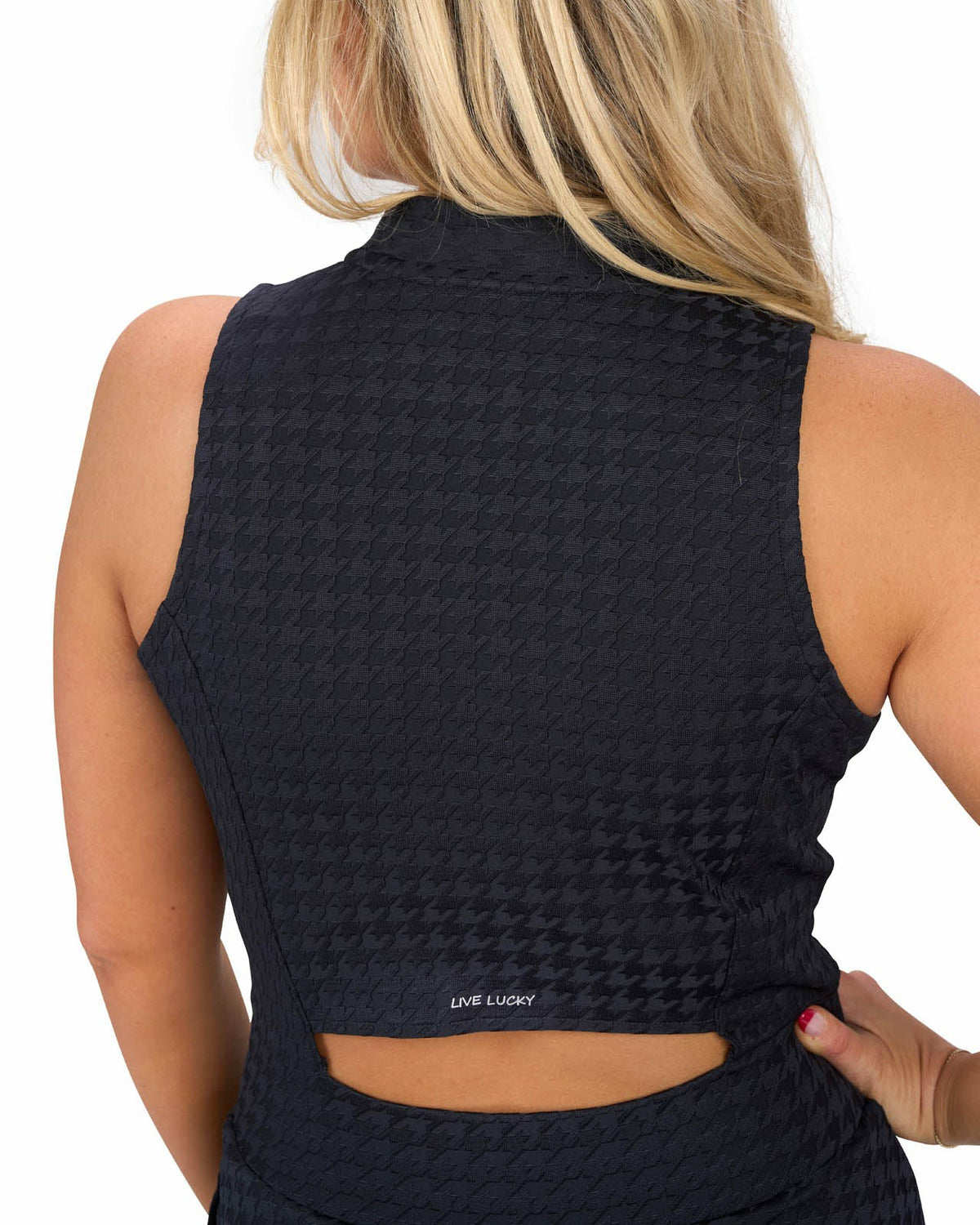 Women's Herringbone Jacquard Black Tennis Dress