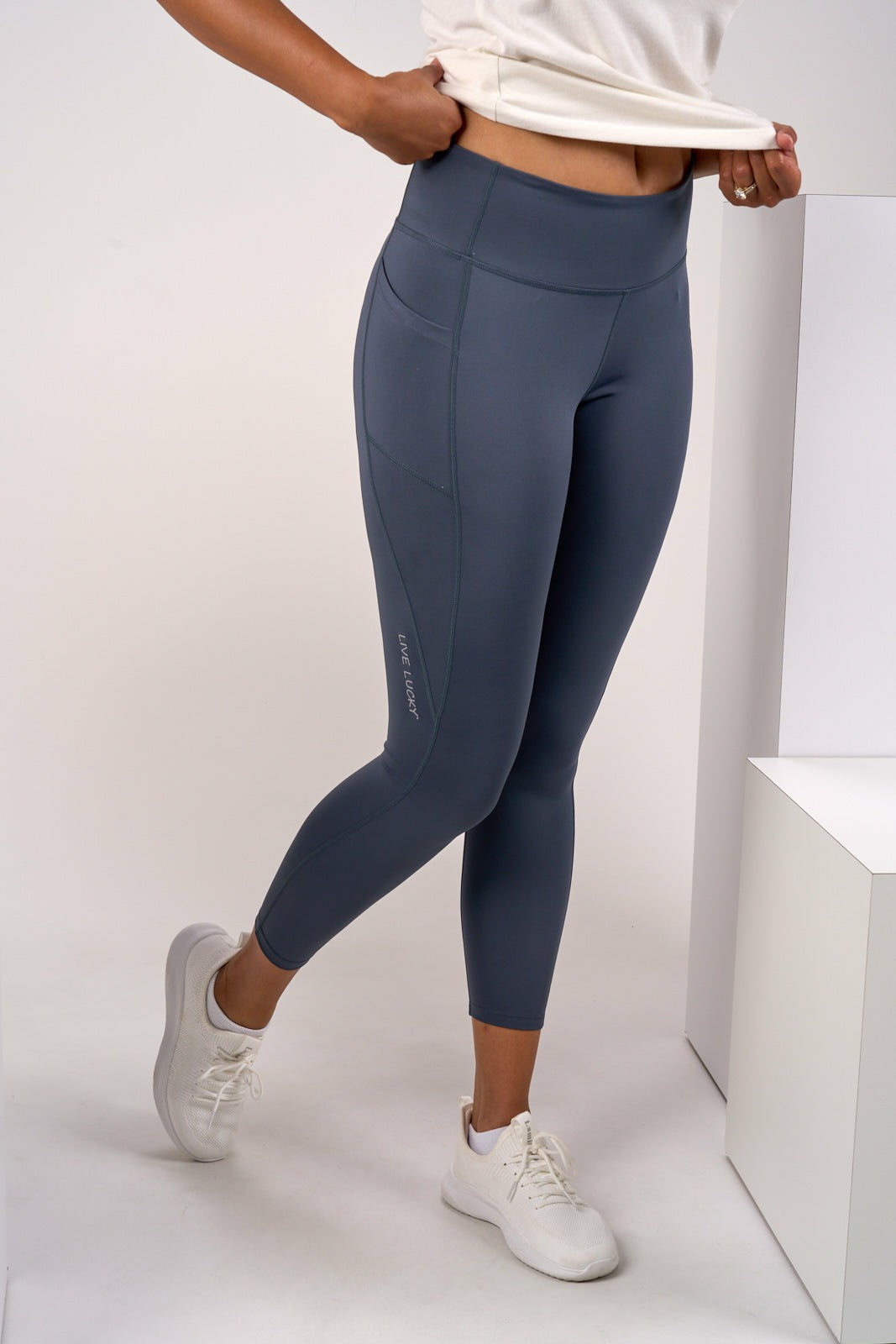 Women's High Waisted Grey Athletic Leggings with Ultimate Stretch