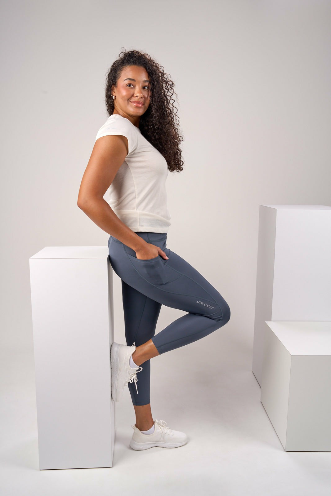 Women's High Waisted Grey Athletic Leggings with Ultimate Stretch