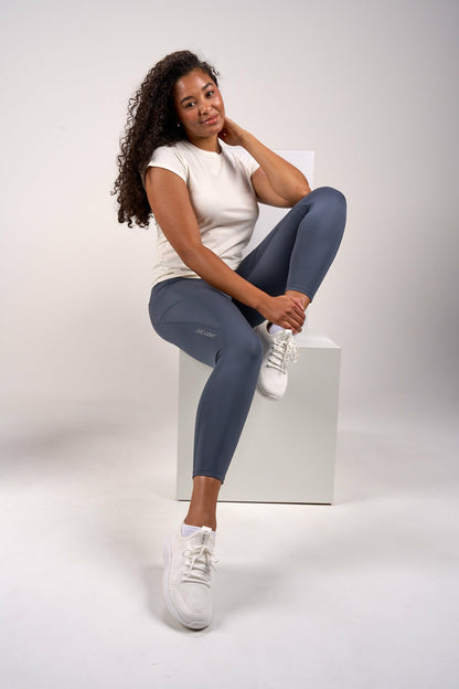 Women's High Waisted Grey Athletic Leggings with Ultimate Stretch
