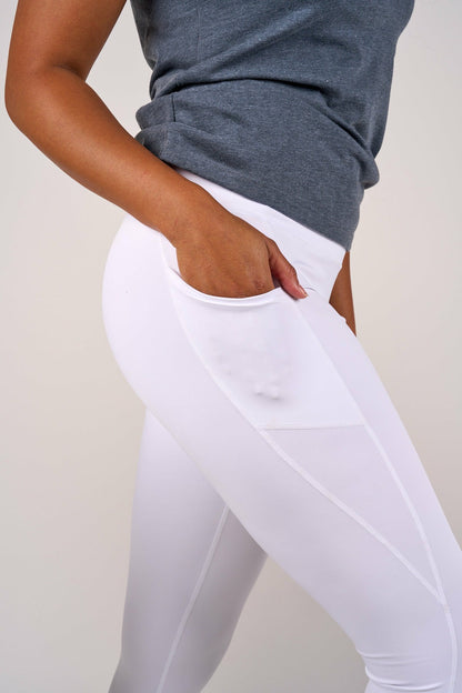 Women's High Waisted White Athletic Leggings with Ultimate Stretch