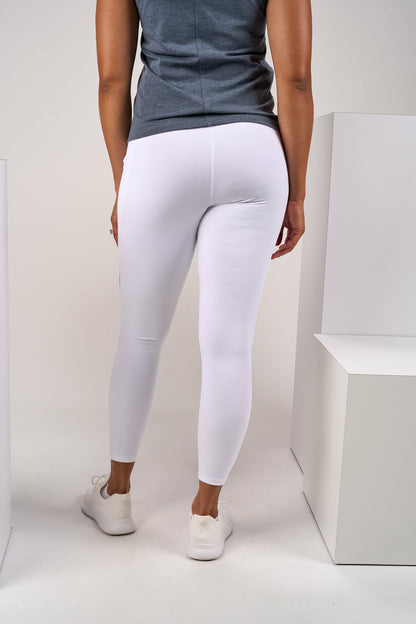 Women's High Waisted White Athletic Leggings with Ultimate Stretch