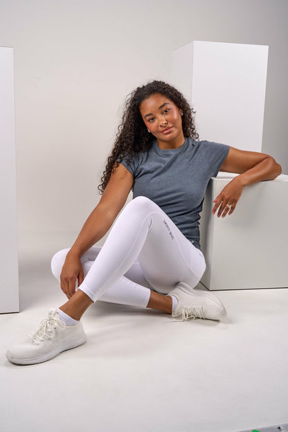 Women's High Waisted White Athletic Leggings with Ultimate Stretch