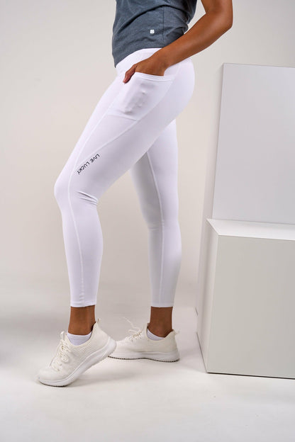 Women's High Waisted White Athletic Leggings with Ultimate Stretch