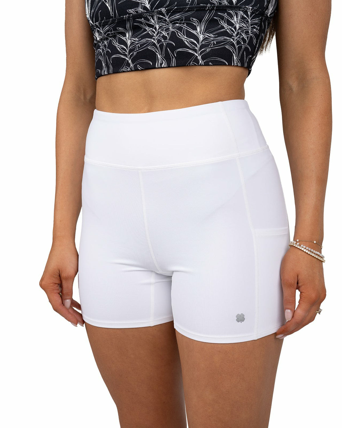 Women's White Biker Shorts, Perfect for Layering