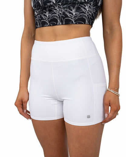 Women's White Biker Shorts, Perfect for Layering