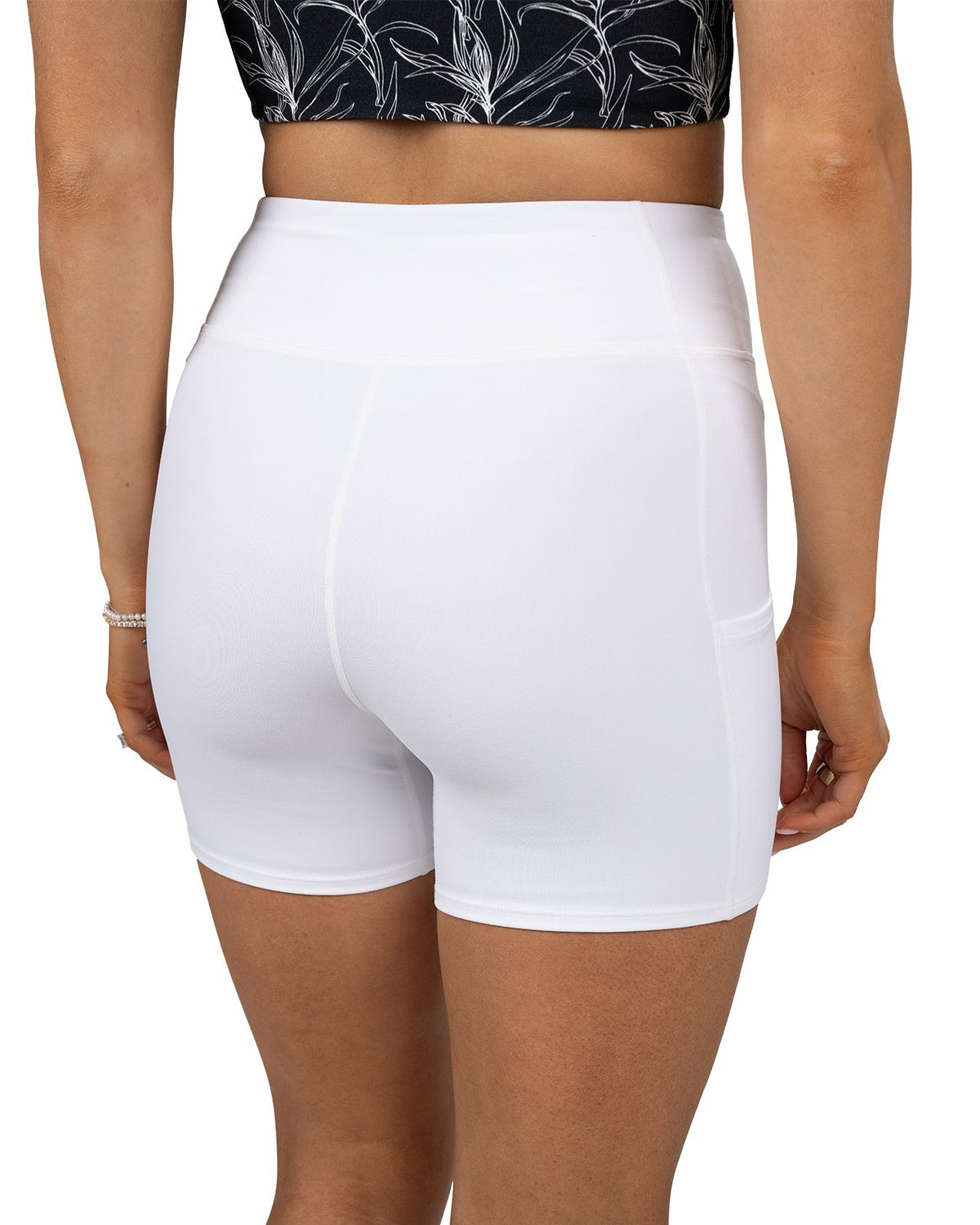 Women's White Biker Shorts, Perfect for Layering