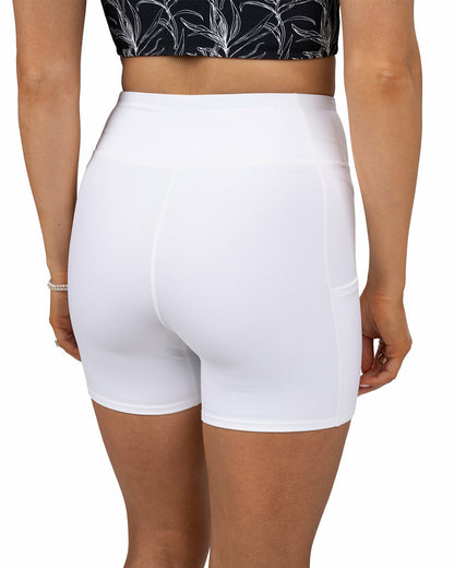 Women's White Biker Shorts, Perfect for Layering