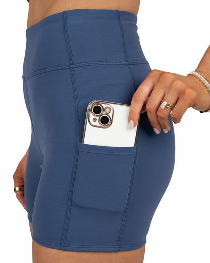 Women's Navy Biker Shorts, Perfect for Layering