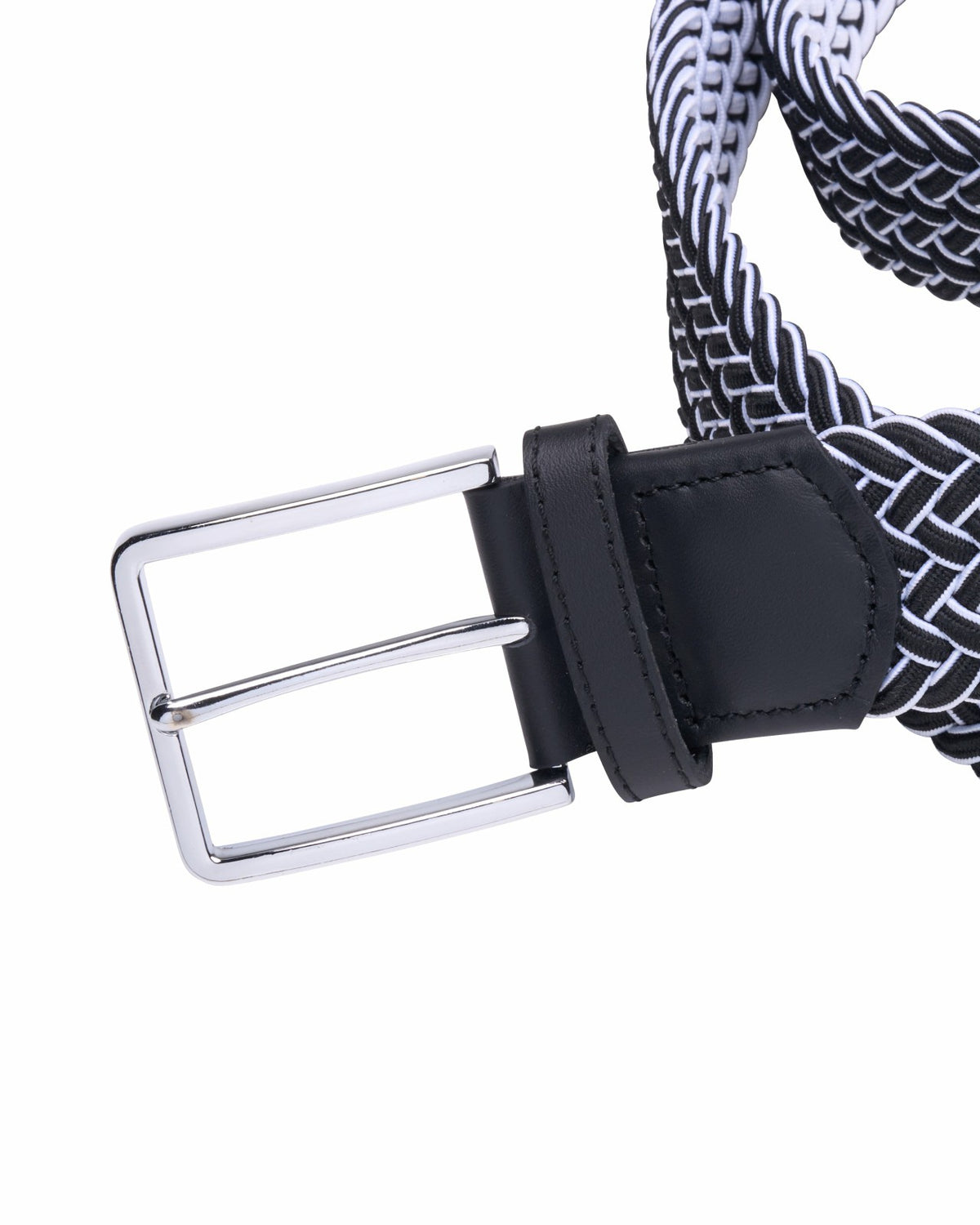 Elevated Black Chevron Stretch Belt for Men
