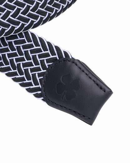 Elevated Black Chevron Stretch Belt for Men