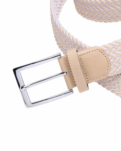Elevated Tan Chevron Stretch Belt for Men
