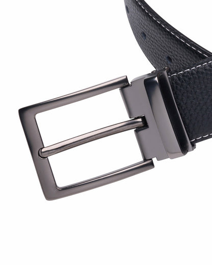 Elevated Black Pebbled Leather Belt for Men