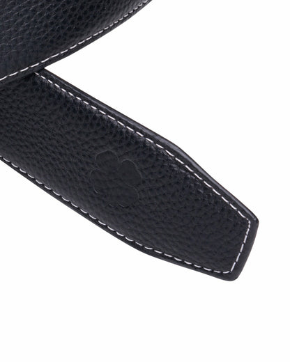 Elevated Black Pebbled Leather Belt for Men