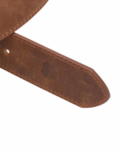 Elevated Brown Waxed Leather Belt for Men
