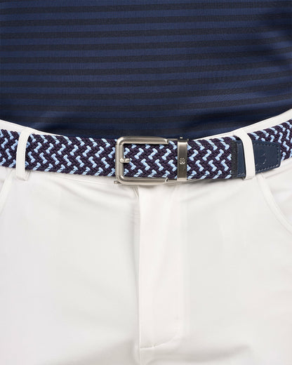 Unisex Stretch Braided Navy and Azure Weave Belt