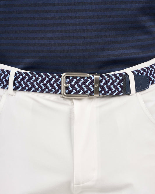 Unisex Stretch Braided Navy and Azure Weave Belt