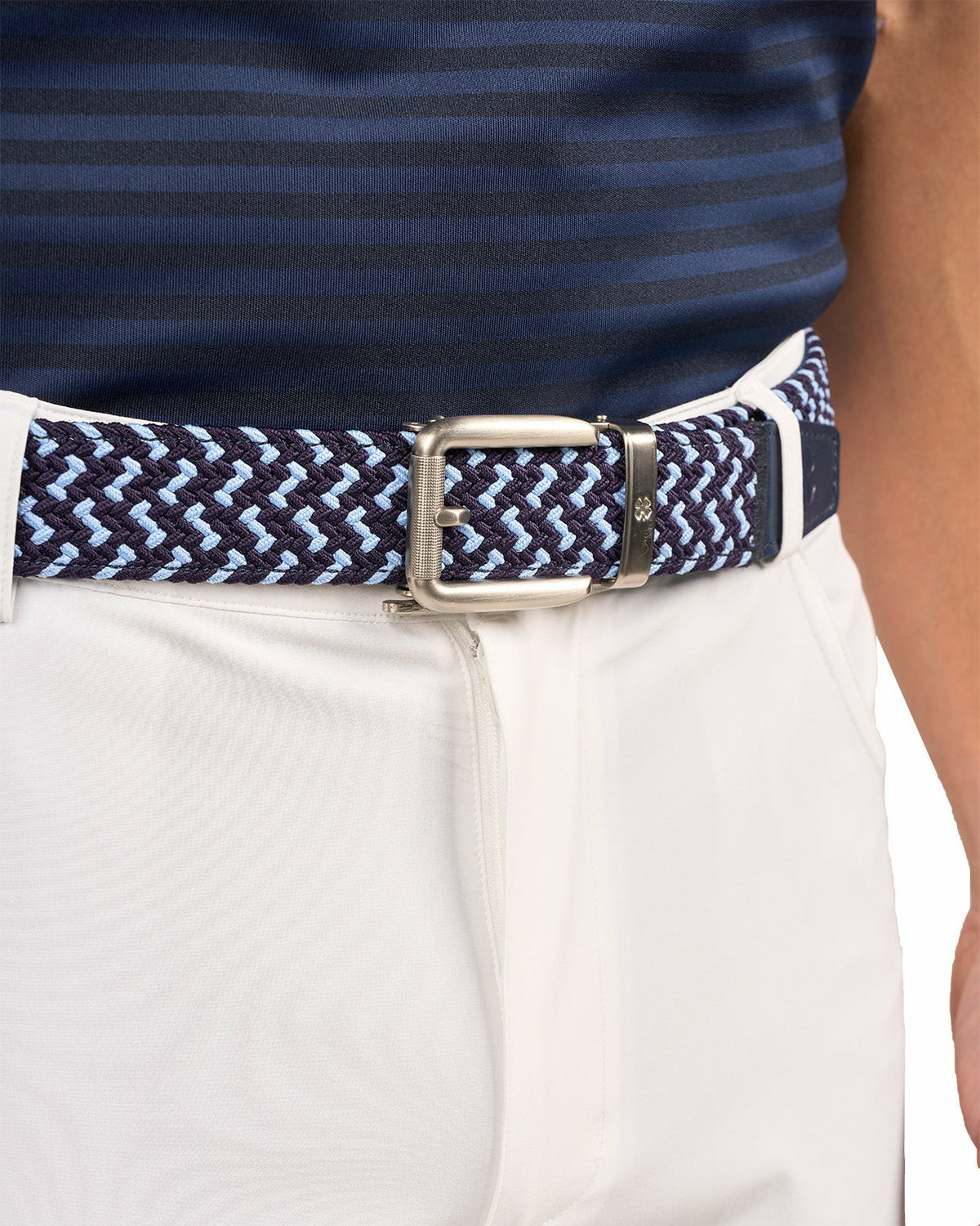 Unisex Stretch Braided Navy and Azure Weave Belt